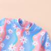 imageInfant Baby Girl Swimsuit OnePiece Long Sleeve Rash Guard with Hat Set Floral Zipper Bathing Suit Leopard Beach WearBlue Daisy