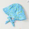 imageInfant Baby Girl Swimsuit OnePiece Long Sleeve Rash Guard with Hat Set Floral Zipper Bathing Suit Leopard Beach WearBlue Floral Fragments