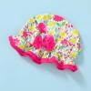 imageInfant Baby Girl Swimsuit OnePiece Long Sleeve Rash Guard with Hat Set Floral Zipper Bathing Suit Leopard Beach WearBright Yellow
