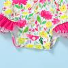 imageInfant Baby Girl Swimsuit OnePiece Long Sleeve Rash Guard with Hat Set Floral Zipper Bathing Suit Leopard Beach WearBright Yellow