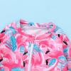imageInfant Baby Girl Swimsuit OnePiece Long Sleeve Rash Guard with Hat Set Floral Zipper Bathing Suit Leopard Beach WearFlamingo