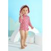 imageInfant Baby Girl Swimsuit OnePiece Long Sleeve Rash Guard with Hat Set Floral Zipper Bathing Suit Leopard Beach WearFlower1