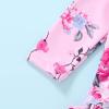 imageInfant Baby Girl Swimsuit OnePiece Long Sleeve Rash Guard with Hat Set Floral Zipper Bathing Suit Leopard Beach WearFlower4
