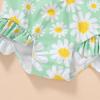 imageInfant Baby Girl Swimsuit OnePiece Long Sleeve Rash Guard with Hat Set Floral Zipper Bathing Suit Leopard Beach WearGreendaisy