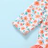 imageInfant Baby Girl Swimsuit OnePiece Long Sleeve Rash Guard with Hat Set Floral Zipper Bathing Suit Leopard Beach WearOrange