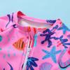 imageInfant Baby Girl Swimsuit OnePiece Long Sleeve Rash Guard with Hat Set Floral Zipper Bathing Suit Leopard Beach WearPinkfish