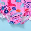 imageInfant Baby Girl Swimsuit OnePiece Long Sleeve Rash Guard with Hat Set Floral Zipper Bathing Suit Leopard Beach WearPinkfish