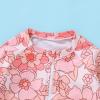 imageInfant Baby Girl Swimsuit OnePiece Long Sleeve Rash Guard with Hat Set Floral Zipper Bathing Suit Leopard Beach WearPinkflower
