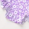 imageInfant Baby Girl Swimsuit OnePiece Long Sleeve Rash Guard with Hat Set Floral Zipper Bathing Suit Leopard Beach WearPinkflower1