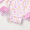 imageInfant Baby Girl Swimsuit OnePiece Long Sleeve Rash Guard with Hat Set Floral Zipper Bathing Suit Leopard Beach WearPinkflower2