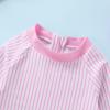 imageInfant Baby Girl Swimsuit OnePiece Long Sleeve Rash Guard with Hat Set Floral Zipper Bathing Suit Leopard Beach WearPinkstripe