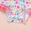 imageInfant Baby Girl Swimsuit OnePiece Long Sleeve Rash Guard with Hat Set Floral Zipper Bathing Suit Leopard Beach WearPlants