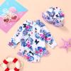 imageInfant Baby Girl Swimsuit OnePiece Long Sleeve Rash Guard with Hat Set Floral Zipper Bathing Suit Leopard Beach WearPurolebutterfly1