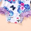 imageInfant Baby Girl Swimsuit OnePiece Long Sleeve Rash Guard with Hat Set Floral Zipper Bathing Suit Leopard Beach WearPurolebutterfly1