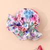 imageInfant Baby Girl Swimsuit OnePiece Long Sleeve Rash Guard with Hat Set Floral Zipper Bathing Suit Leopard Beach WearPurple Big Flower