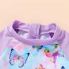 imageInfant Baby Girl Swimsuit OnePiece Long Sleeve Rash Guard with Hat Set Floral Zipper Bathing Suit Leopard Beach WearPurple Butterfly