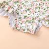 imageInfant Baby Girl Swimsuit OnePiece Long Sleeve Rash Guard with Hat Set Floral Zipper Bathing Suit Leopard Beach WearWhite Pink Flower