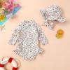 imageInfant Baby Girl Swimsuit OnePiece Long Sleeve Rash Guard with Hat Set Floral Zipper Bathing Suit Leopard Beach WearWhite Pink Flower