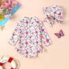 imageInfant Baby Girl Swimsuit OnePiece Long Sleeve Rash Guard with Hat Set Floral Zipper Bathing Suit Leopard Beach WearWhite Purple Flower