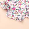 imageInfant Baby Girl Swimsuit OnePiece Long Sleeve Rash Guard with Hat Set Floral Zipper Bathing Suit Leopard Beach WearWhite Purple Flower