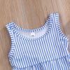 imageYOUNGER TREE Toddler Baby Girls Summer Swimsuit Sleeveless Striped Swimwear TwoPiece Suit Beach BikiniBlue
