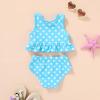imageYOUNGER TREE Toddler Baby Girls Summer Swimsuit Sleeveless Striped Swimwear TwoPiece Suit Beach BikiniBlue Polka Dot
