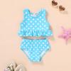 imageYOUNGER TREE Toddler Baby Girls Summer Swimsuit Sleeveless Striped Swimwear TwoPiece Suit Beach BikiniBlue Polka Dot