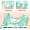 imageYOUNGER TREE Toddler Baby Girls Summer Swimsuit Sleeveless Striped Swimwear TwoPiece Suit Beach BikiniGreen Floral Swimsuit