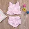imageYOUNGER TREE Toddler Baby Girls Summer Swimsuit Sleeveless Striped Swimwear TwoPiece Suit Beach BikiniPink