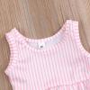 imageYOUNGER TREE Toddler Baby Girls Summer Swimsuit Sleeveless Striped Swimwear TwoPiece Suit Beach BikiniPink