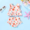 imageYOUNGER TREE Toddler Baby Girls Summer Swimsuit Sleeveless Striped Swimwear TwoPiece Suit Beach BikiniPink Floral Swimsuit