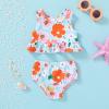 imageYOUNGER TREE Toddler Baby Girls Summer Swimsuit Sleeveless Striped Swimwear TwoPiece Suit Beach BikiniPink and Floral