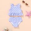 imageYOUNGER TREE Toddler Baby Girls Summer Swimsuit Sleeveless Striped Swimwear TwoPiece Suit Beach BikiniPurple Polka Dot