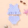 imageYOUNGER TREE Toddler Baby Girls Summer Swimsuit Sleeveless Striped Swimwear TwoPiece Suit Beach BikiniPurple Polka Dot