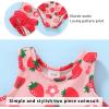 imageYOUNGER TREE Toddler Baby Girls Summer Swimsuit Sleeveless Striped Swimwear TwoPiece Suit Beach BikiniStrawberry Pink Swimsuit