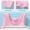 imageYOUNGER TREE Toddler Baby Girls Summer Swimsuit Sleeveless Striped Swimwear TwoPiece Suit Beach BikiniToddler Pink Swimsuit