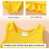 imageYOUNGER TREE Toddler Baby Girls Summer Swimsuit Sleeveless Striped Swimwear TwoPiece Suit Beach BikiniToddler Yellow Swimsuit