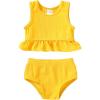 imageYOUNGER TREE Toddler Baby Girls Summer Swimsuit Sleeveless Striped Swimwear TwoPiece Suit Beach BikiniToddler Yellow Swimsuit