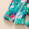 imageBaby Toddler Girls Swimsuit OnePiece Bathing Suit Full Zip Sun Protection Swimwear Rash Guard Swim SuitGreenflower