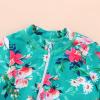 imageBaby Toddler Girls Swimsuit OnePiece Bathing Suit Full Zip Sun Protection Swimwear Rash Guard Swim SuitGreenflower