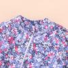 imageBaby Toddler Girls Swimsuit OnePiece Bathing Suit Full Zip Sun Protection Swimwear Rash Guard Swim SuitPurpleflower