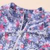 imageBaby Toddler Girls Swimsuit OnePiece Bathing Suit Full Zip Sun Protection Swimwear Rash Guard Swim SuitPurpleflower