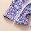 imageBaby Toddler Girls Swimsuit OnePiece Bathing Suit Full Zip Sun Protection Swimwear Rash Guard Swim SuitPurpleflower