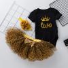 imageNewborn Baby Girls My 1st Birthday Dress Infant Shiny Printed Sequin Bowknot Tutu Princess DressCupcakes  Pink Tutu
