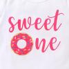 imageNewborn Baby Girls My 1st Birthday Dress Infant Shiny Printed Sequin Bowknot Tutu Princess DressDonut Sweet One