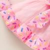imageNewborn Baby Girls My 1st Birthday Dress Infant Shiny Printed Sequin Bowknot Tutu Princess DressDonut Sweet One
