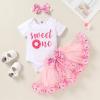 imageNewborn Baby Girls My 1st Birthday Dress Infant Shiny Printed Sequin Bowknot Tutu Princess DressDonut Sweet One
