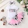 imageNewborn Baby Girls My 1st Birthday Dress Infant Shiny Printed Sequin Bowknot Tutu Princess DressHoly Cow im One