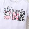 imageNewborn Baby Girls My 1st Birthday Dress Infant Shiny Printed Sequin Bowknot Tutu Princess DressHoly Cow im One