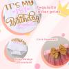 imageNewborn Baby Girls My 1st Birthday Dress Infant Shiny Printed Sequin Bowknot Tutu Princess DressIridescent